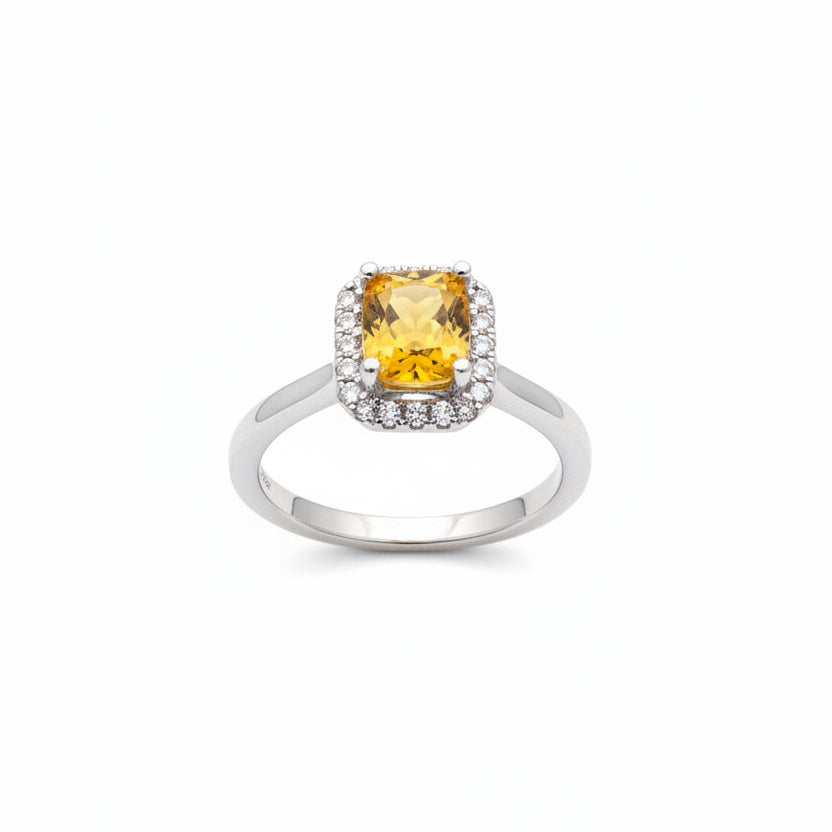 Golden Yellow Sapphire Octagon Ring, 1.55ct