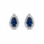 Royal Blue Sapphire Pear Earrings, 0.70ct