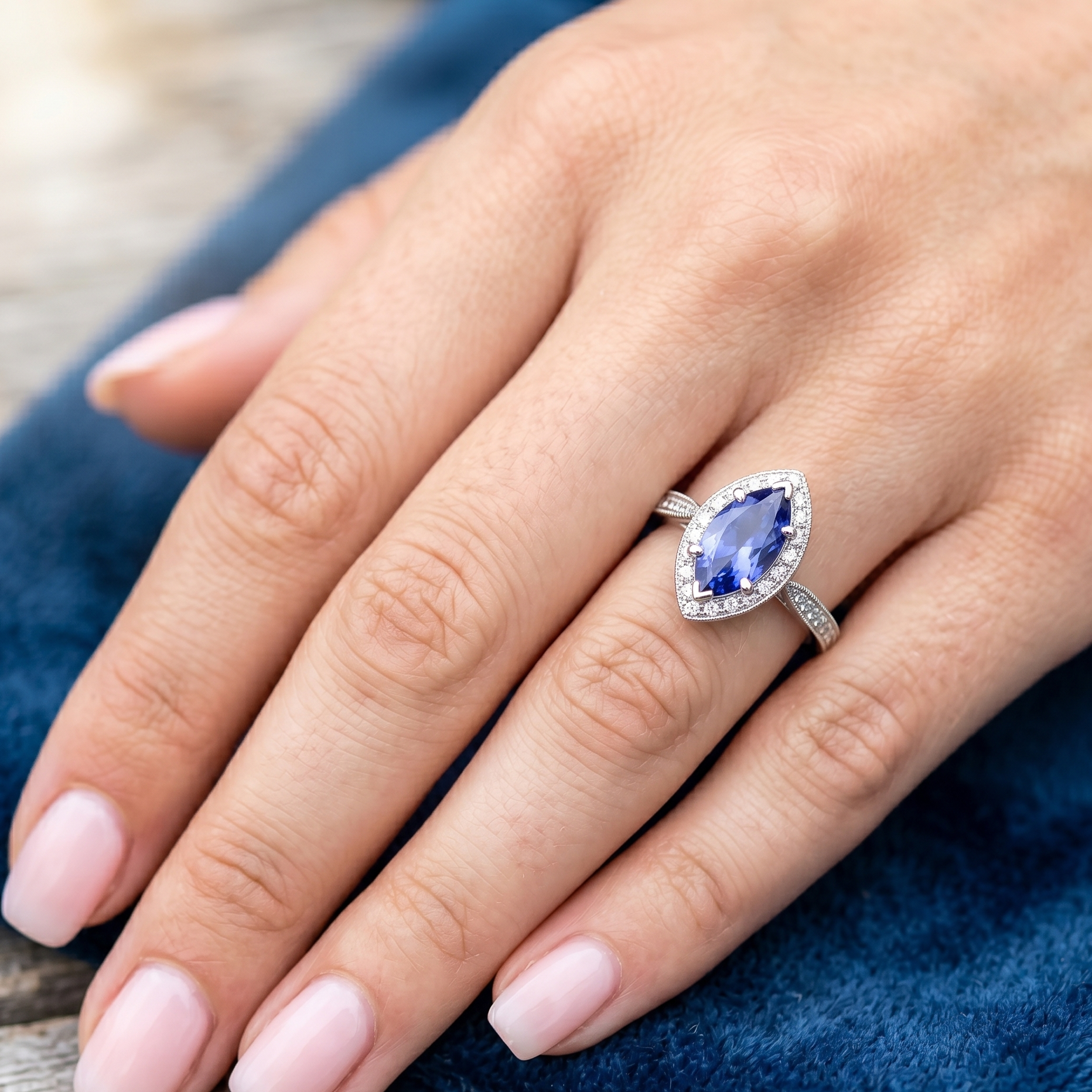 Blue Sapphire Marquise, 1.10ct
