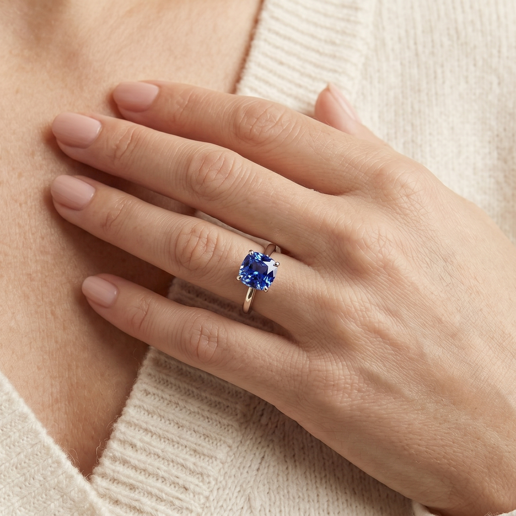 Ceylon Blue Sapphire Cushion, 1.06ct