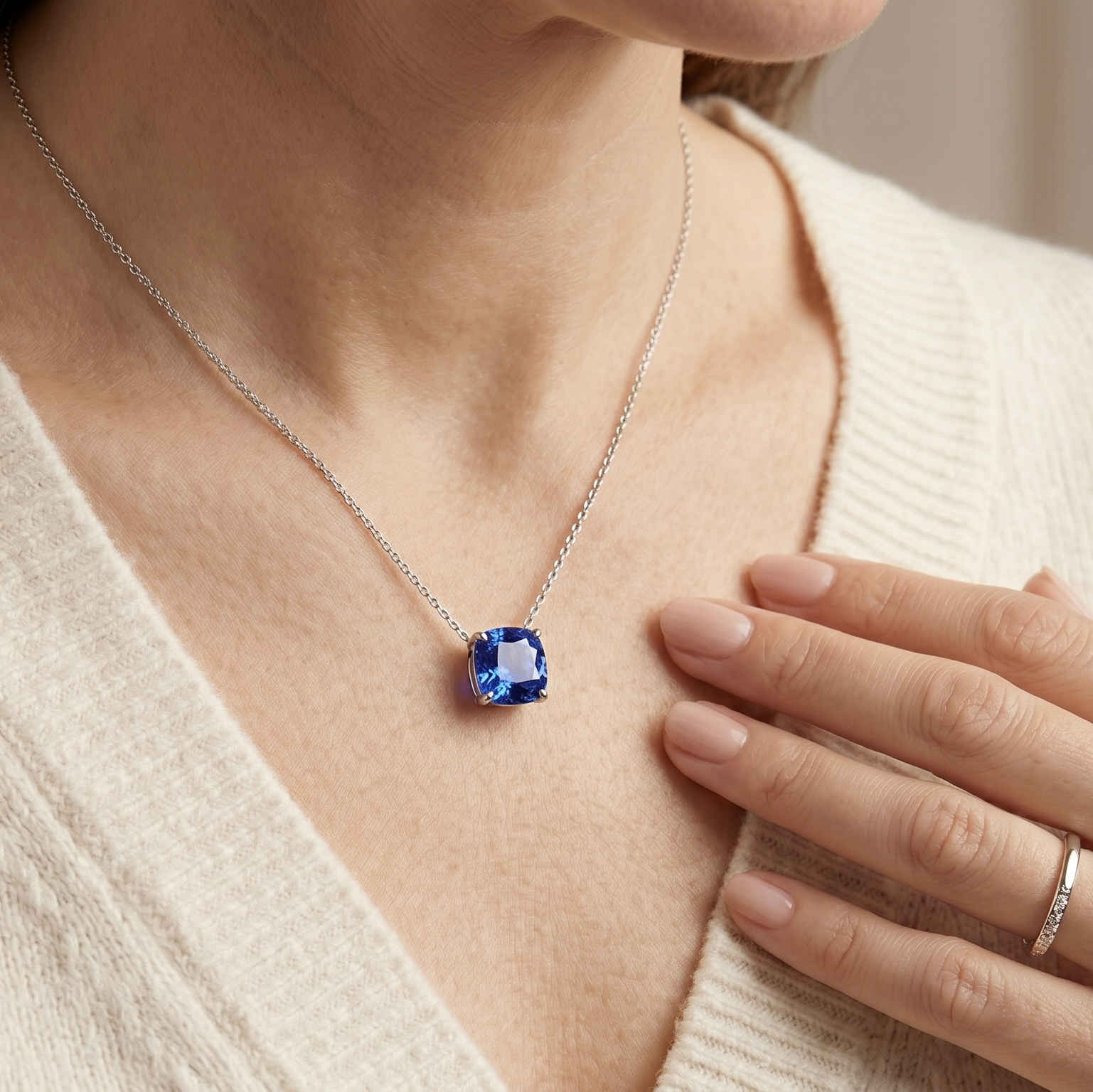 Ceylon Blue Sapphire Cushion, 1.06ct Main image